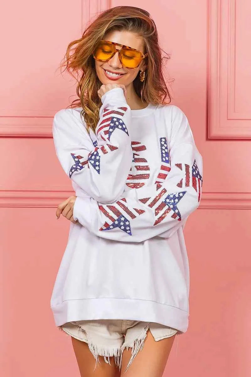 BiBi American Flag USA and Star Sequin Sweatshirt 73111223573e49349dbe22a47f252bc8-Max-Origin