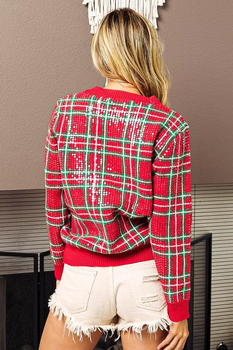 BiBi Clear Sequin Plaid Sweater 73159183a5e044d28cd03bd4e3cfb310-Max-Origin
