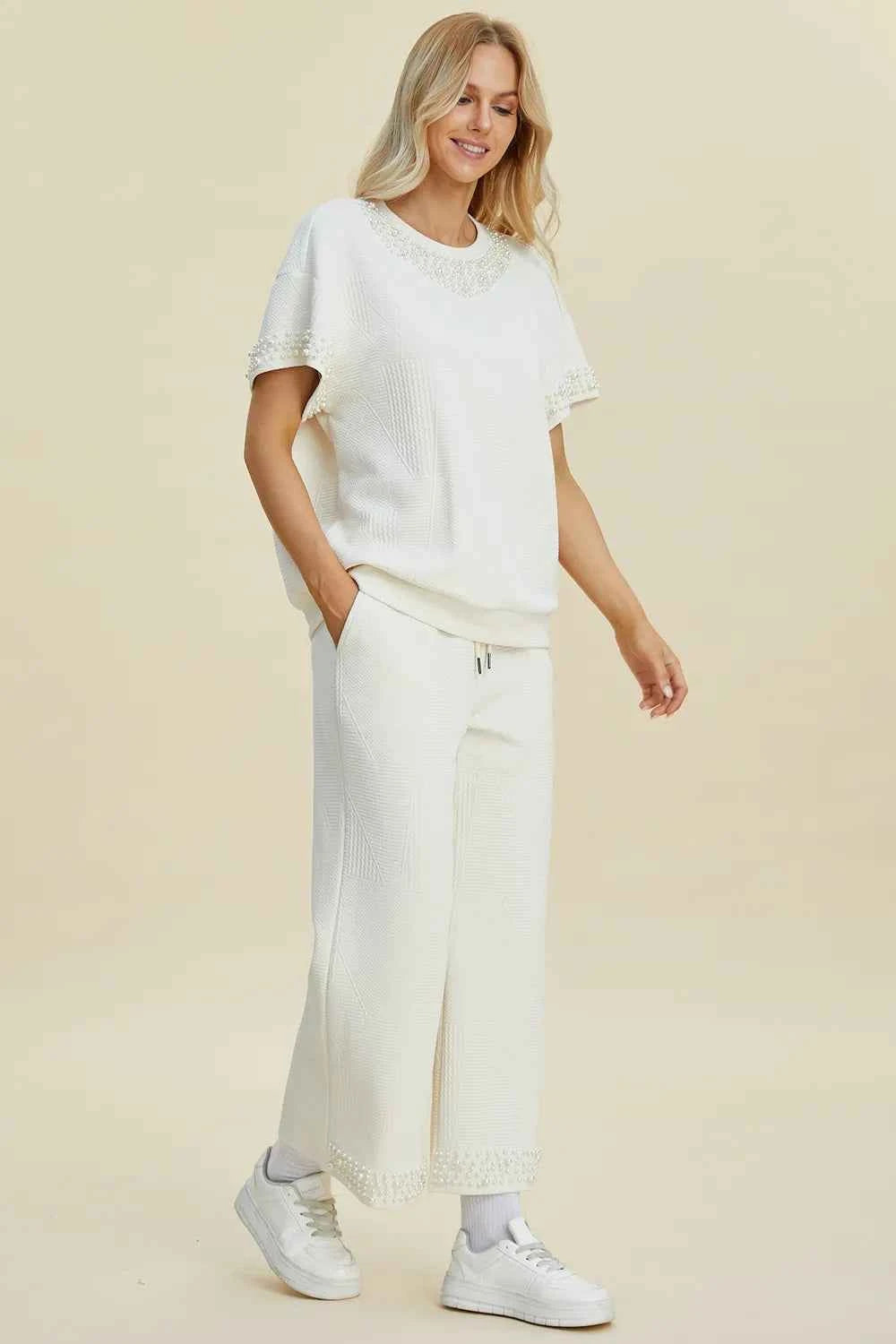 Double Take Full Size Pearl Detail Round Neck Top and Pants Set 731b04ab-2107-45a8-ab74-6604f36dd9d3-Max
