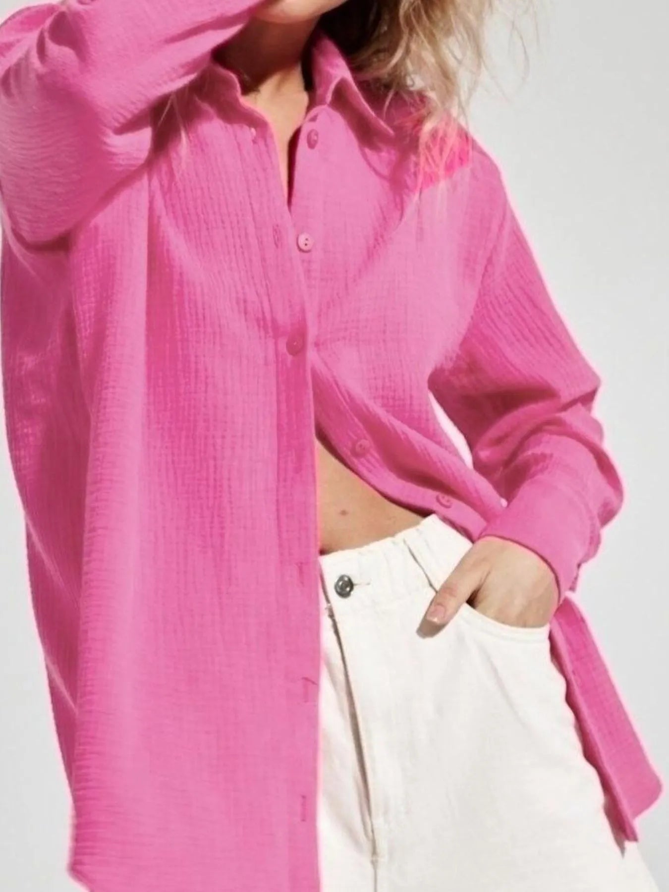 Button Up Long Sleeve Texture Shirt Pink 7326a21a-4498-4714-8968-cc6de7d1cc6c-Max-Origin