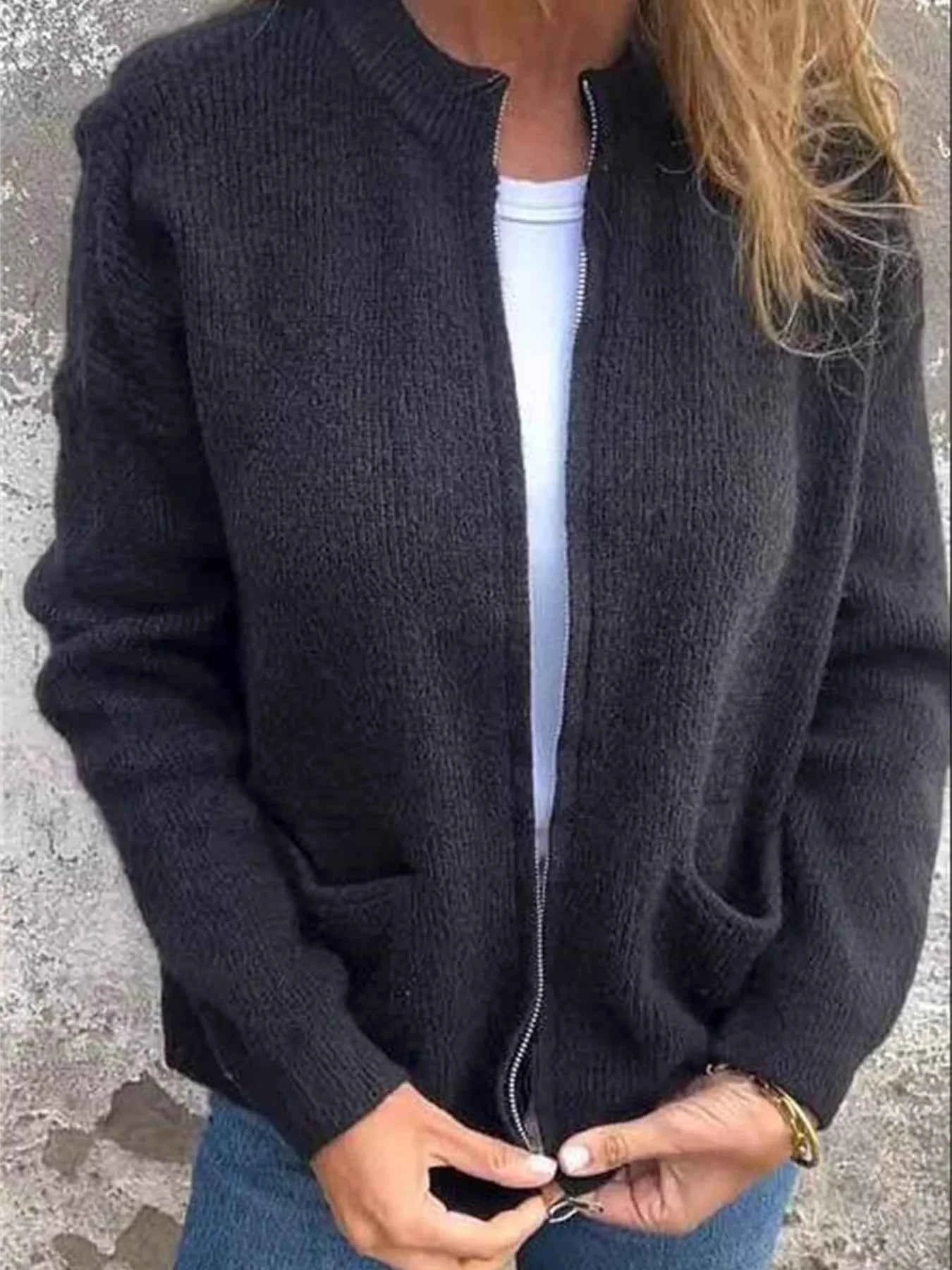 Open Front Drop Shoulder Cardigan Black 7326bd0de7294fa690314a971c034f2b-Max-Origin