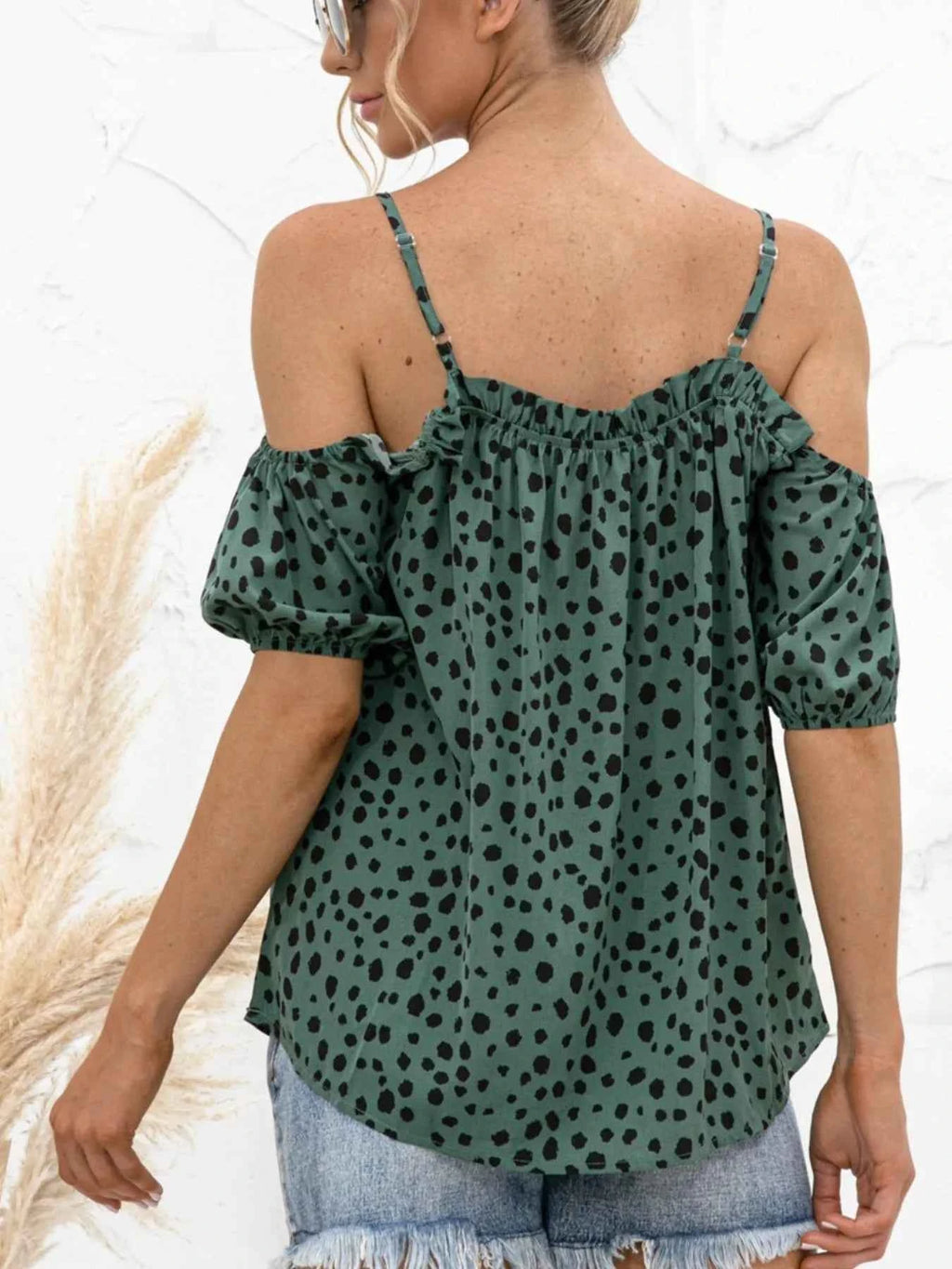 Puff Sleeve Polka Dot Ruffle Cami Top 732b5935-7cad-468e-8e1d-6e0bbe18ebc7-Max-Origin