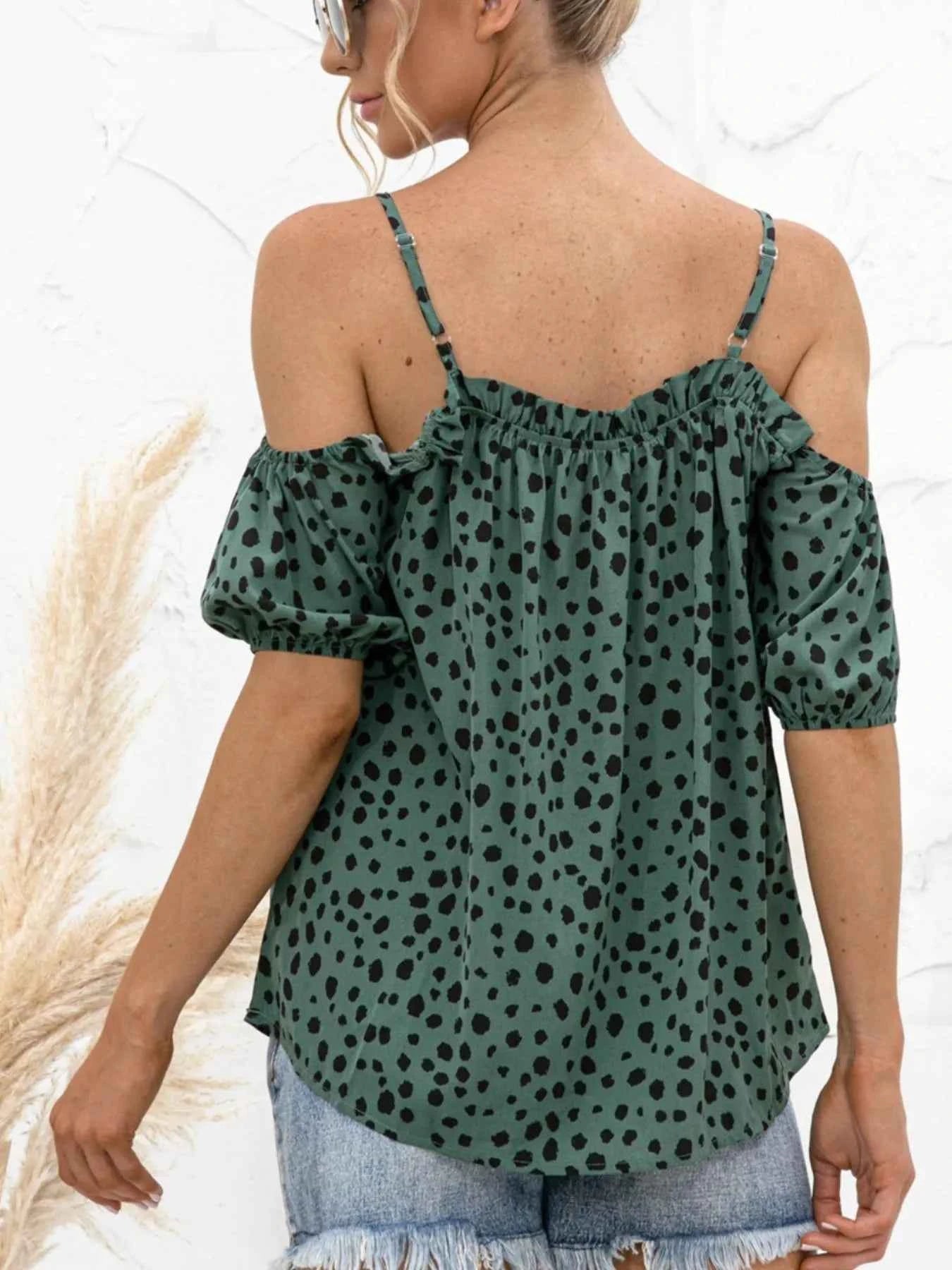 Puff Sleeve Polka Dot Ruffle Cami Top 732b5935-7cad-468e-8e1d-6e0bbe18ebc7-Max-Origin