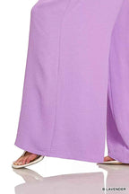 Zenana Woven Airflow Twisted Top & Wide Leg Pants Set 733285a5fd2d40dfa9c944d11485d179-Max-Origin