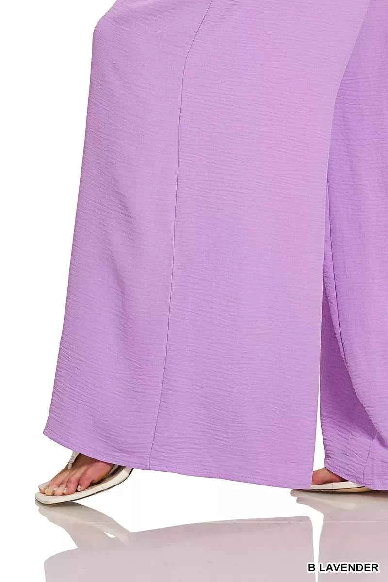 Zenana Woven Airflow Twisted Top & Wide Leg Pants Set 733285a5fd2d40dfa9c944d11485d179-Max-Origin