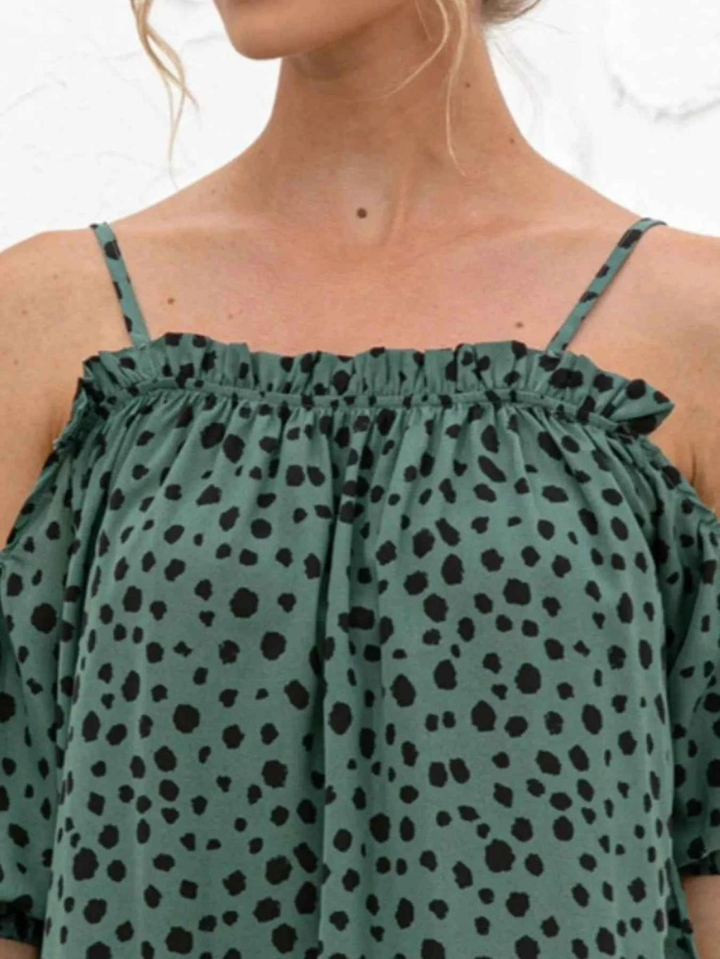 Puff Sleeve Polka Dot Ruffle Cami Top 73494fb1-1722-4e1b-bd38-96afab9b50b0-Max-Origin