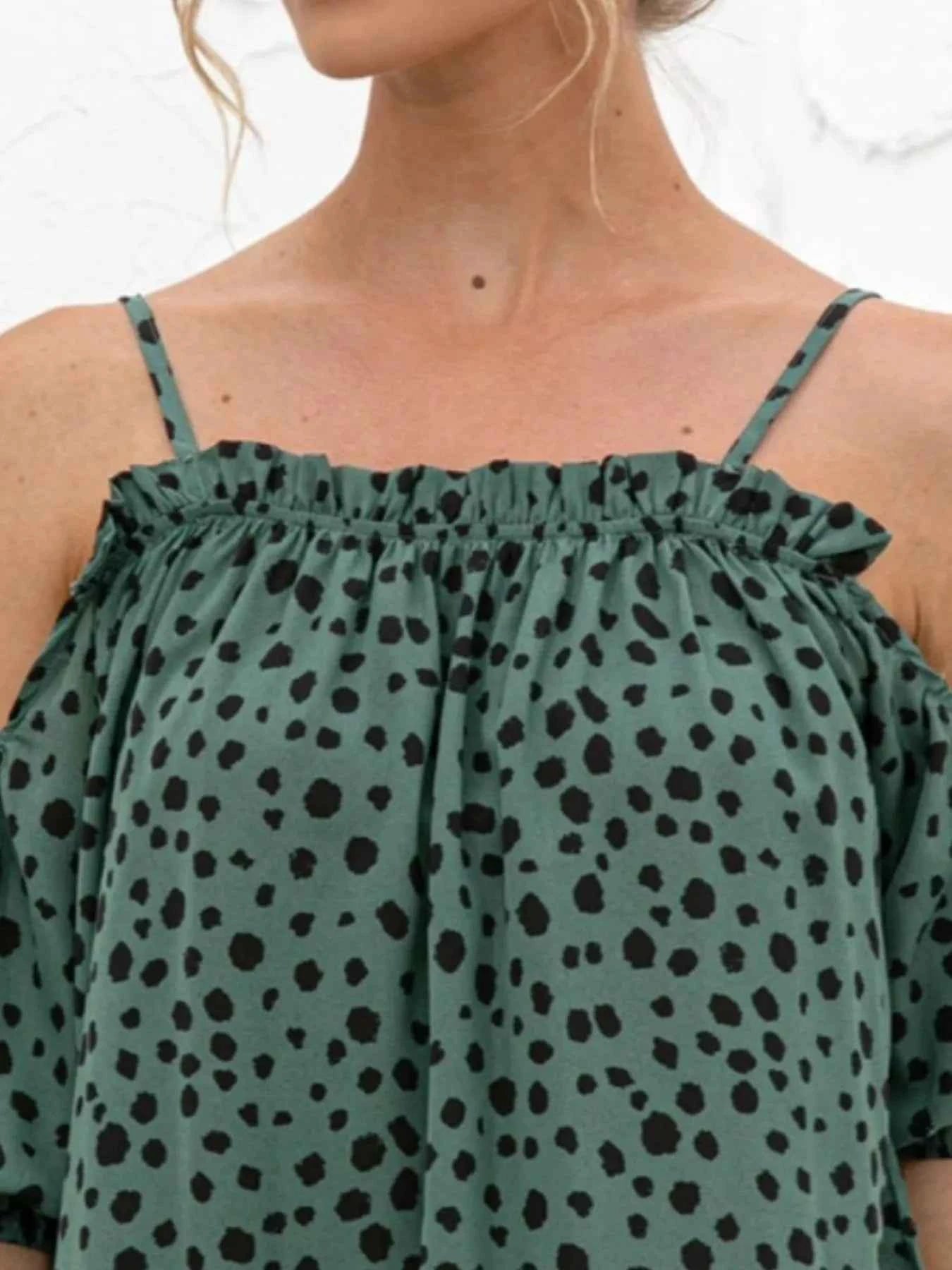 Puff Sleeve Polka Dot Ruffle Cami Top 73494fb1-1722-4e1b-bd38-96afab9b50b0-Max-Origin