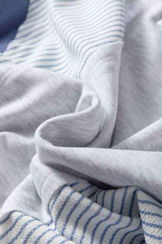 Stripe Colorblock Dolman Sleeve Oversize Collared 7349b447-1298-4602-afb0-5258d984bf61