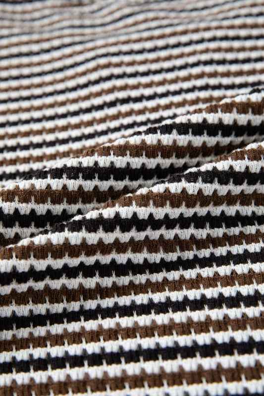 Stripe Textured Knit Long Sleeve T-Shirt 736ade8e-173b-40df-bbc6-990c81a692ca