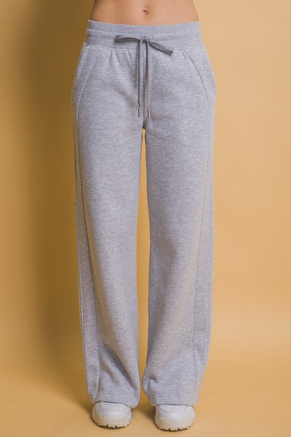 Love Tree Drawstring Wide Leg Sweatpants with Pockets