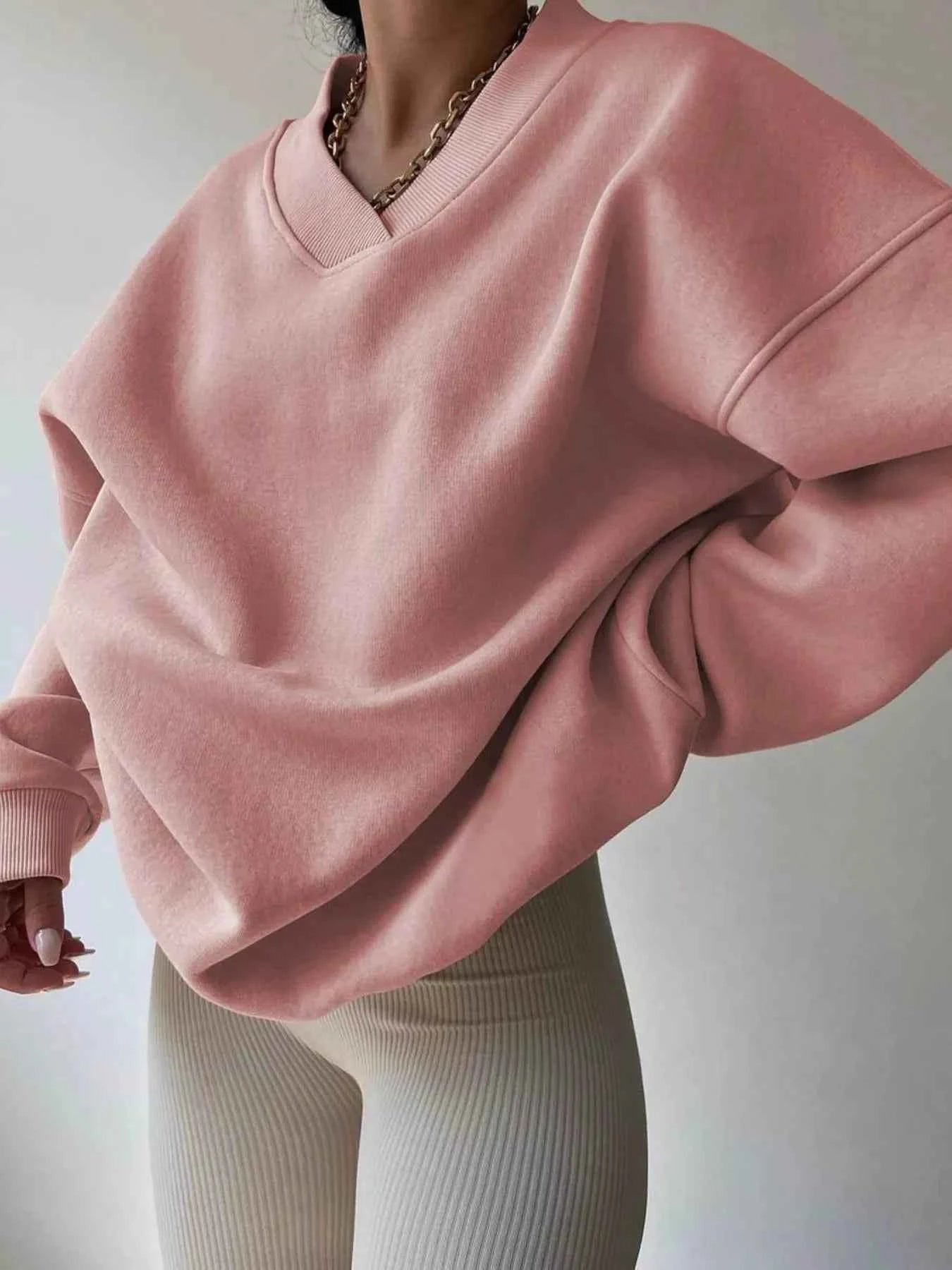 Dropped Shoulder Long Sleeve Oversized Sweatshirt 73863f9009ee49d5a220435649af68ad-Max-Origin
