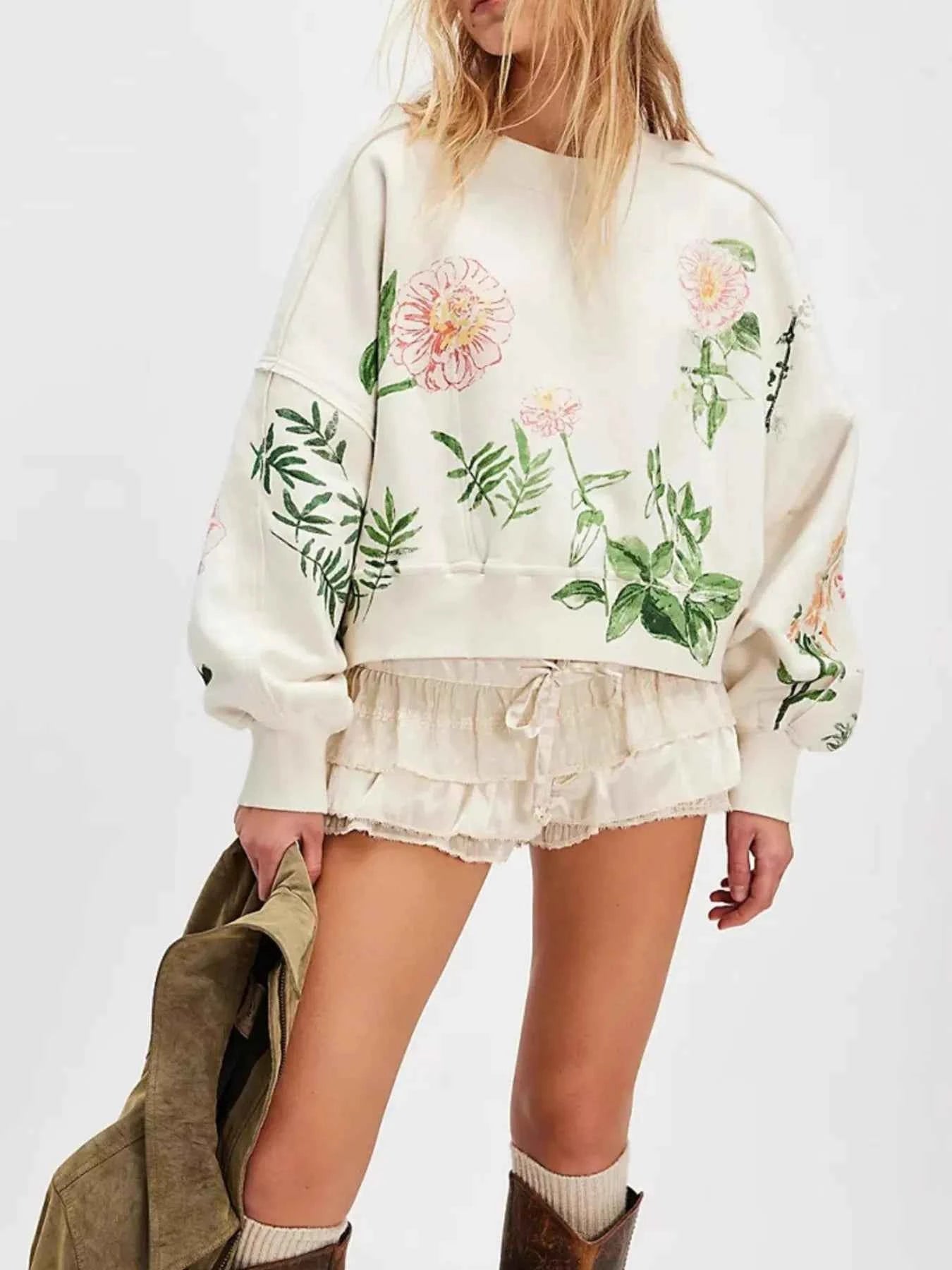 Print Round Neck Oversized Sweatshirt 7388e4dd-29f6-43b8-84a9-a57a812093ee-Max-Origin