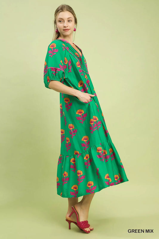 Floral Print Midi Dress 738cd255-dbcb-42d9-81dc-7c25ec21b97a-Max-Origin