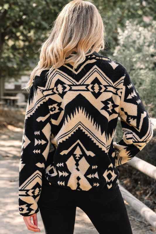 Western Aztec Fleece Half Zip Sweatshirt 7394354d-ab1e-4a27-ba0d-b3fa43ef93d5