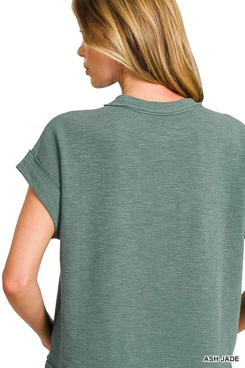 Zenana Cotton Slub Short Sleeve Tee and Pants Set 73a0ea59d4a54a85a7d616e2603ab82f-Max-Origin