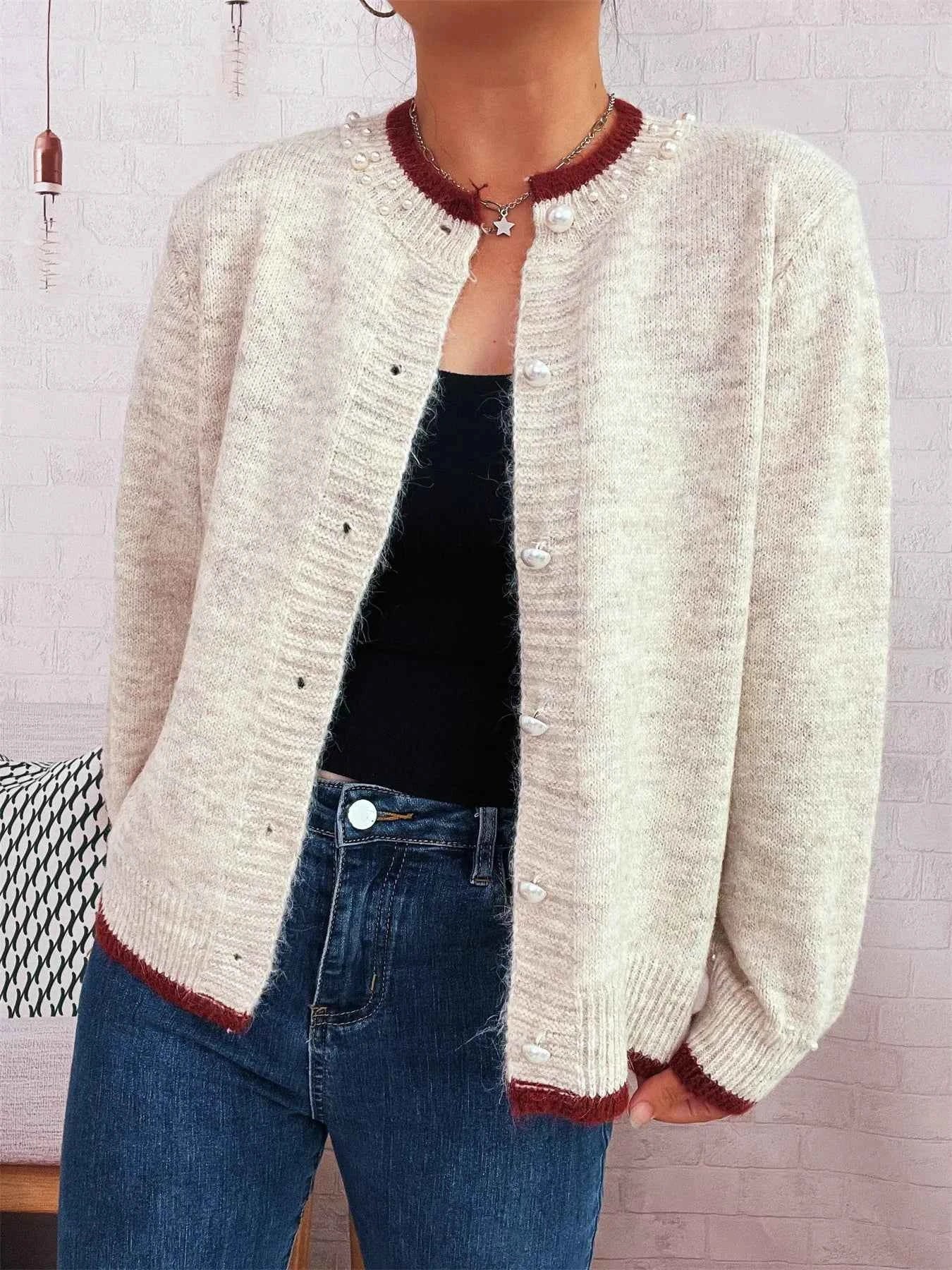 Pearl Embellished Button-Front Cardigan 73ae88896af143bb97fa955d4cc65d70-Max-Origin