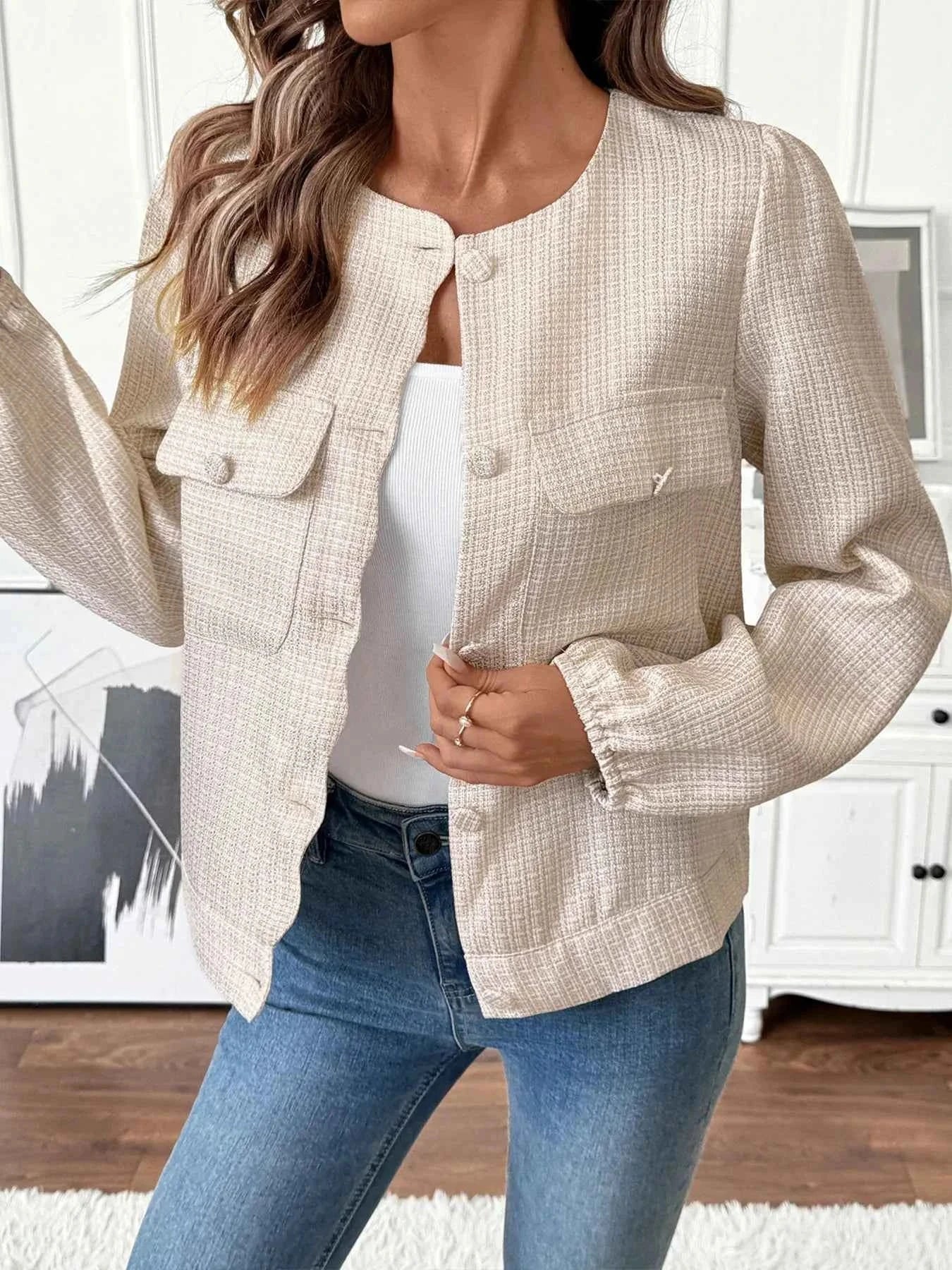 Button-Front Jacket with Pocket Details 73bcfd9a65054182ad9f61b889c70699-Max-Origin