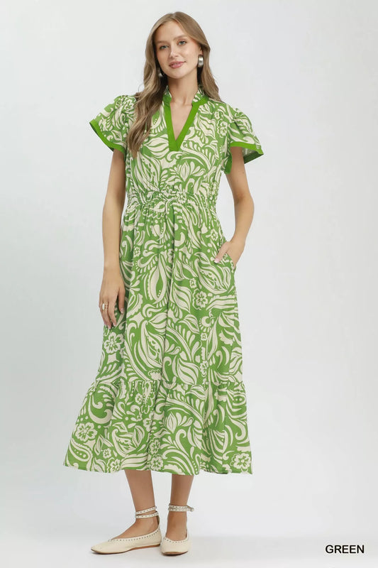Paisley Print Midi Dress with Side Pockets 73be5cae-e6e2-40ca-876e-047ec3490400-Max-Origin