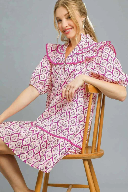 Ruffled Printed Puff Sleeve Mini Dress 73cca22c-42d0-4b12-80d1-8a333742b0fe-Max-Origin