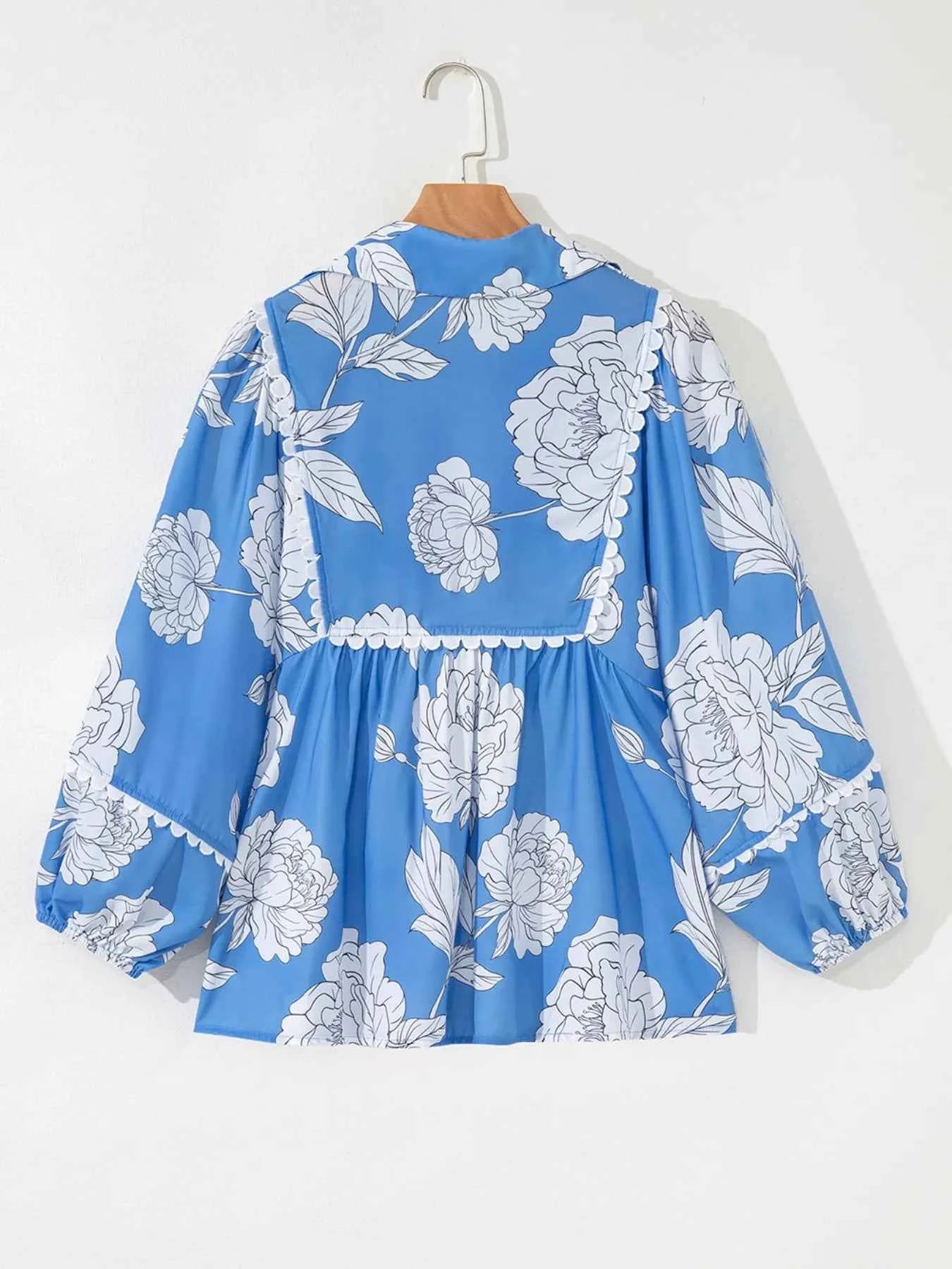 Floral Print Babydoll Blouse 73cdb525-3559-4357-8615-87c0af0a223c-Max-Origin