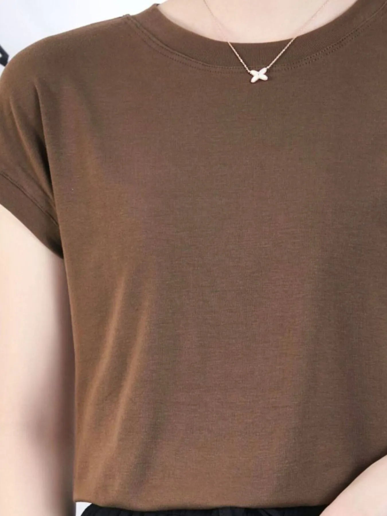 Round Neck Short Sleeve T-Shirt Red-Violet 73cfb928-f531-4f79-b3df-af9dd5d82301-Max-Origin