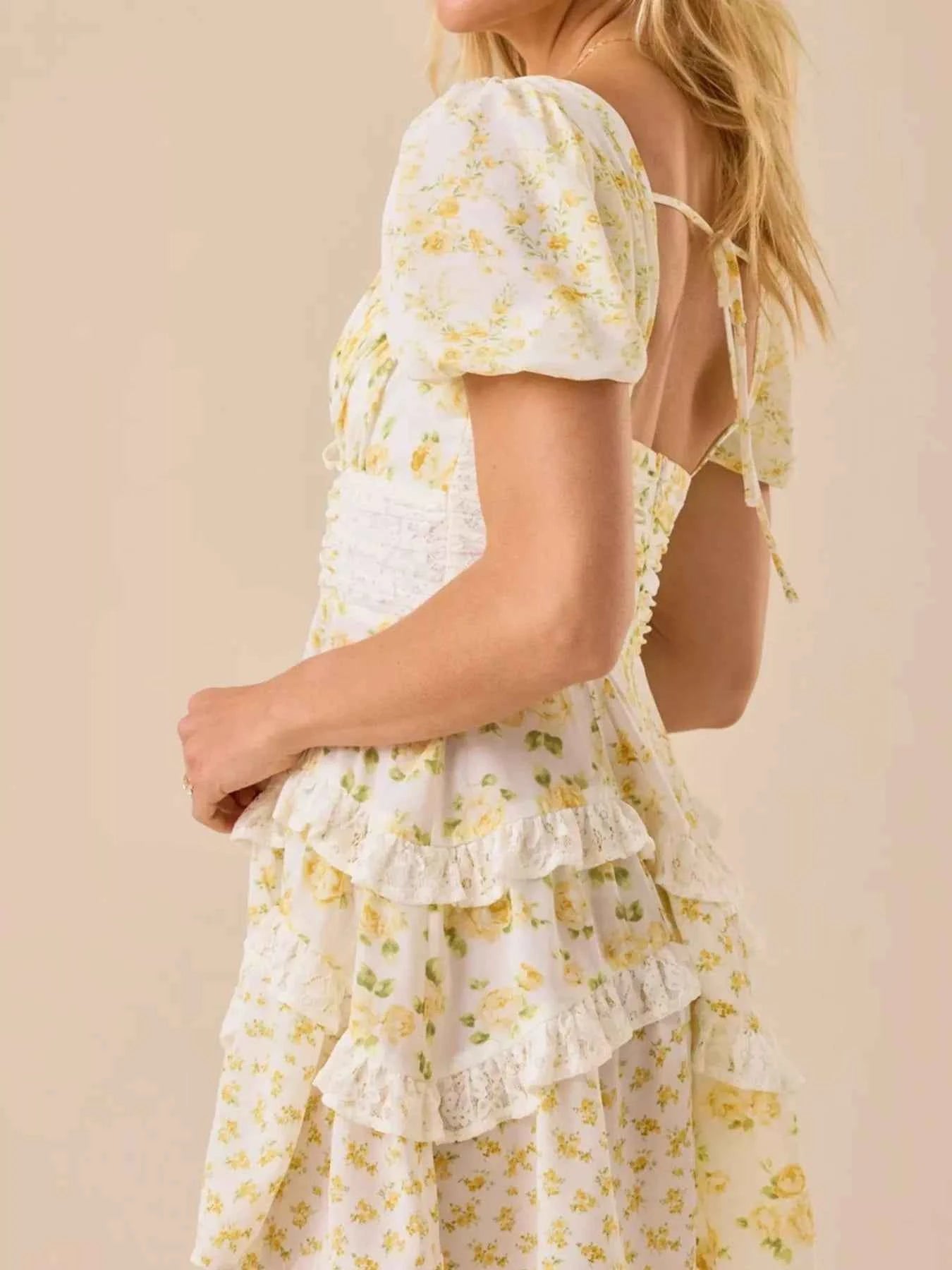 Floral Puff Sleeve Tiered Mini Dress 73d71a6d-7f7f-4ea0-8255-48236c4b83d1-Max-Origin
