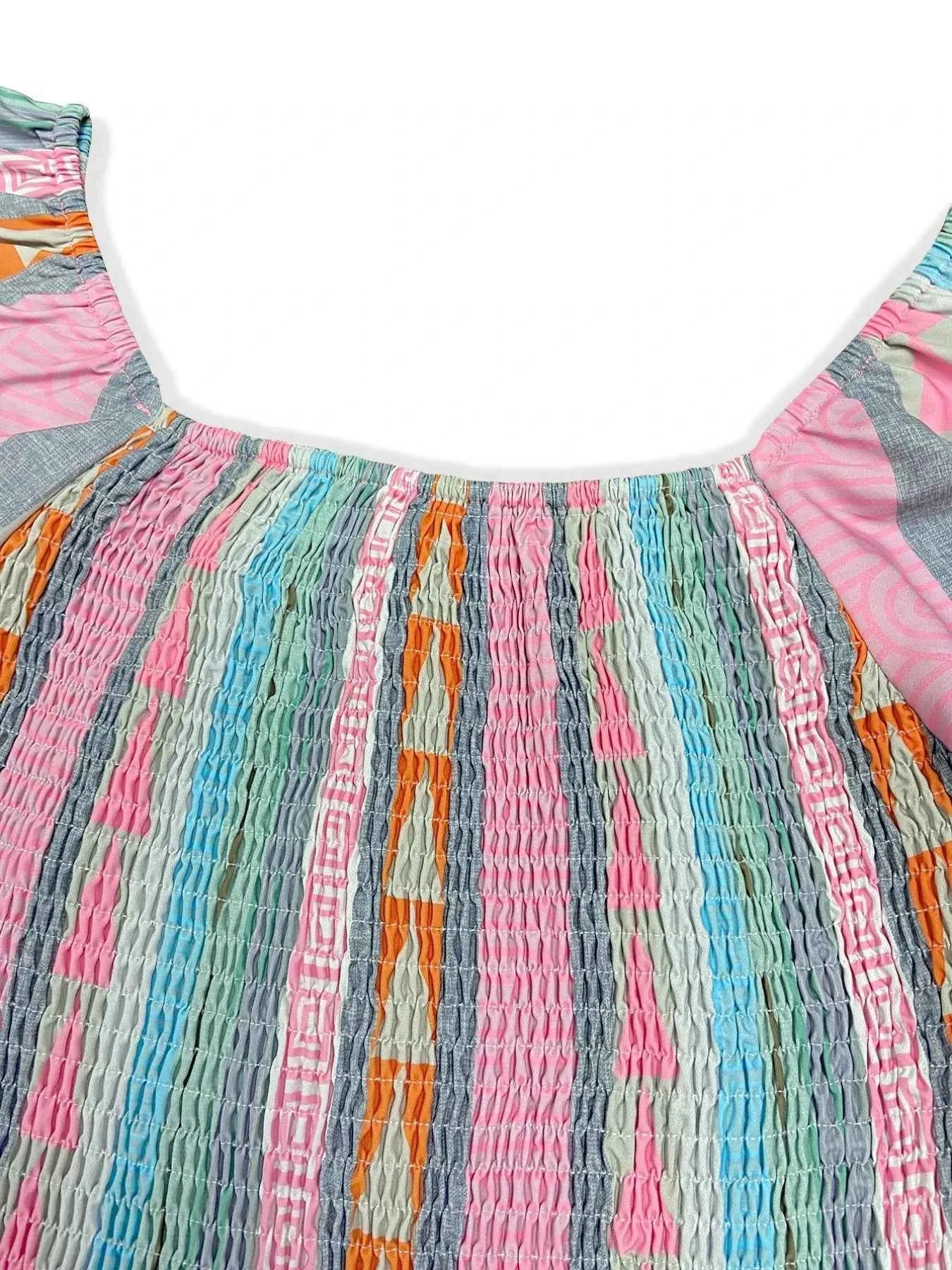 Smocked Square Neck Flounce Sleeve Maxi Dress 73d8763b-22e0-471c-b1db-e27c313e55a8-Max-Origin