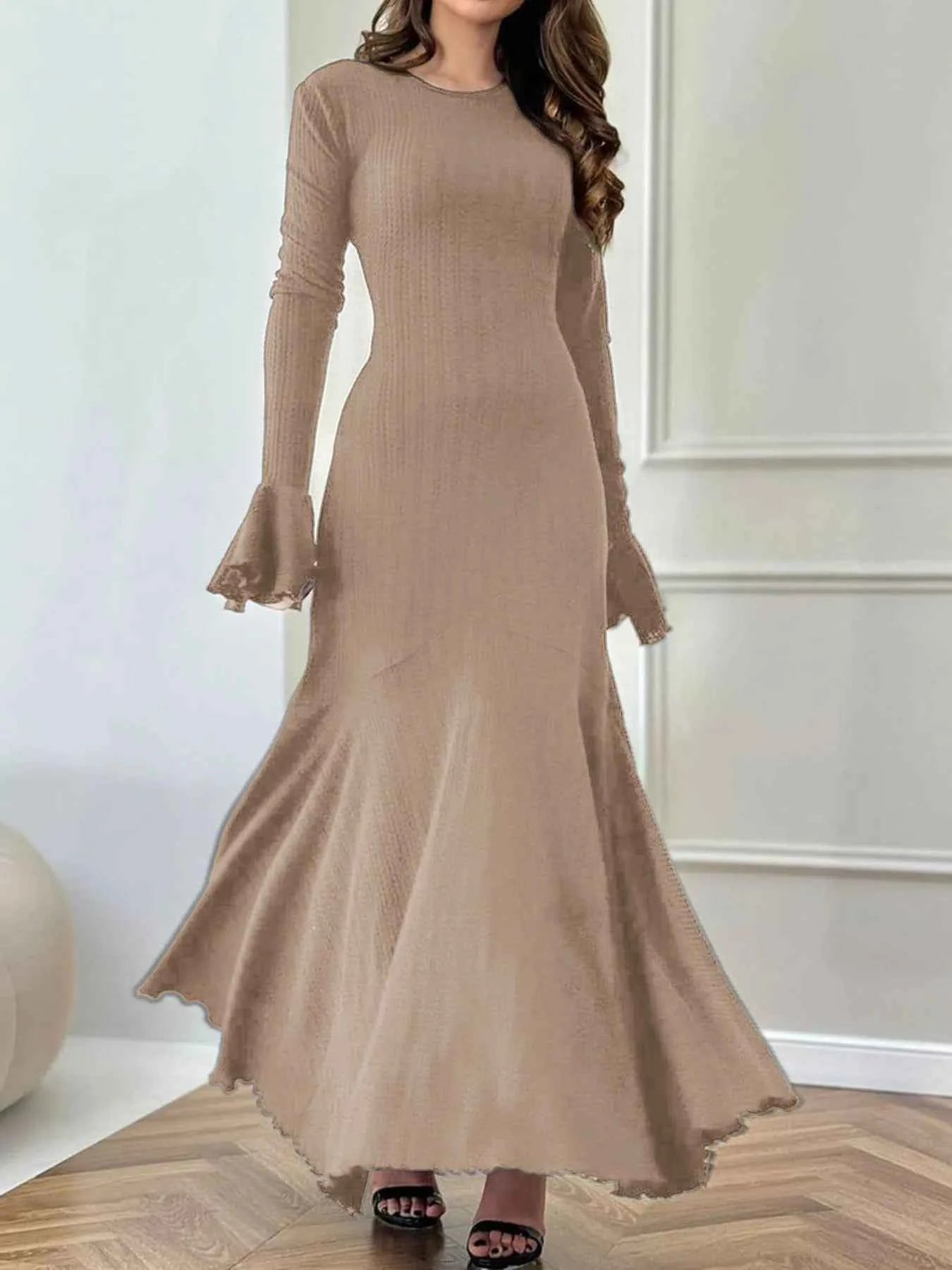 Elegant Ribbed Long Sleeve Mermaid Sweater Dress 73e2c1532d854229abcceb8f07fb6e0b-Max-Origin
