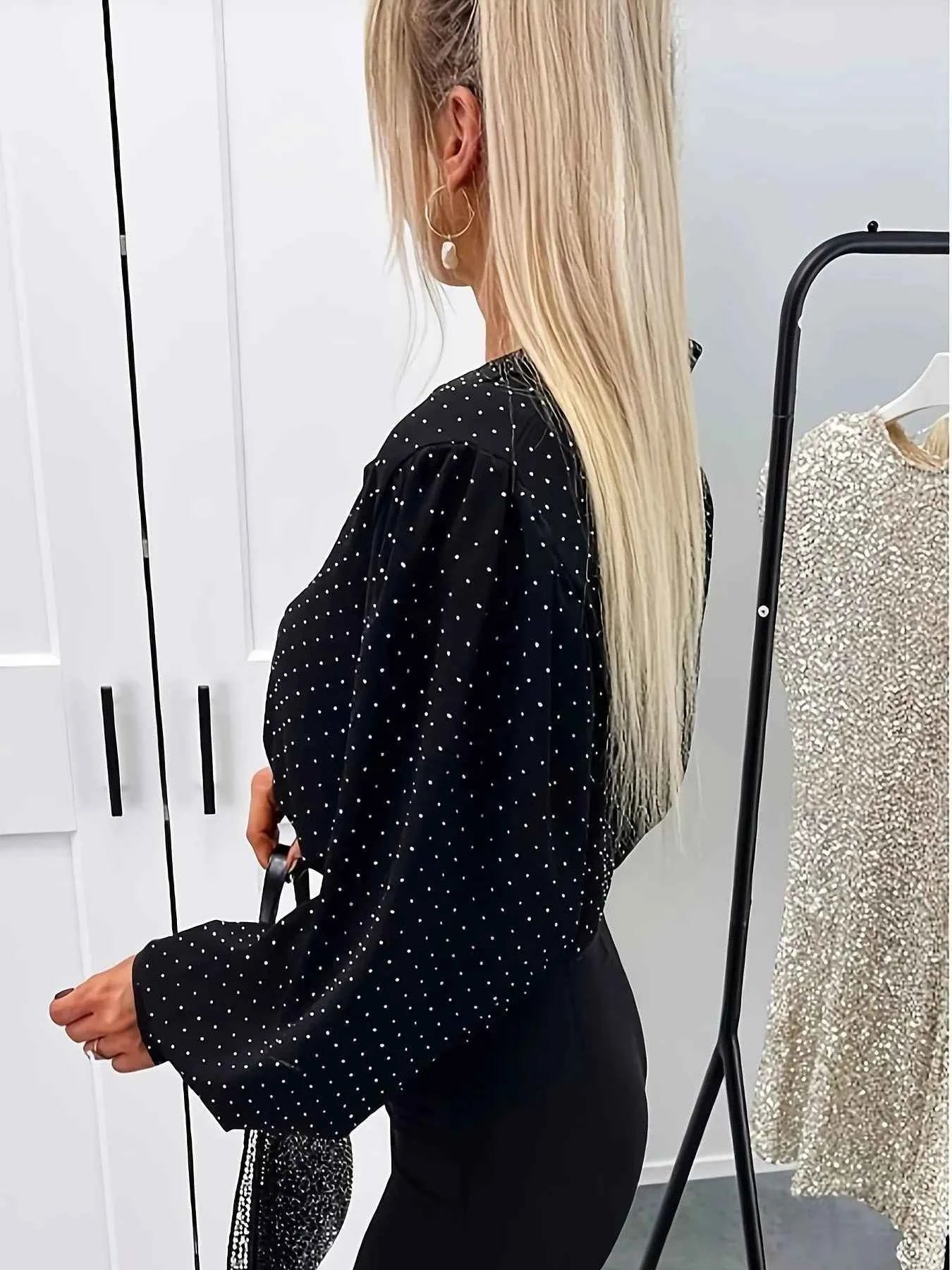 Polka Dot Oversized Button-Up Shirt 73ea05846fe942098d2d3d7e8e927e74-Max-Origin