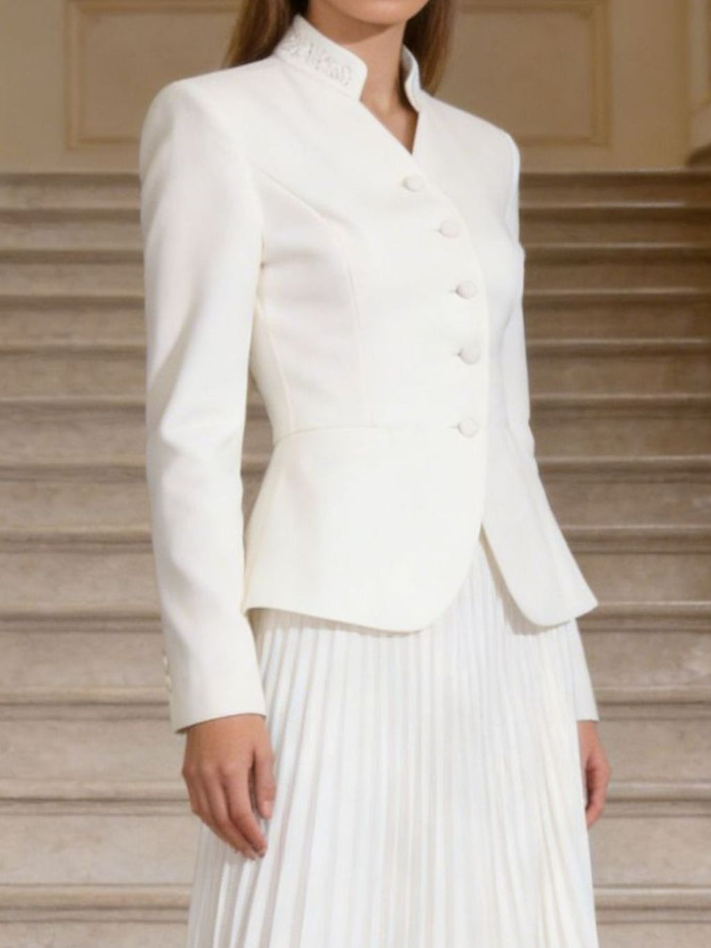 Button Up Long Sleeve Top and Pleated Skirt Set 73ed340f-25cb-4485-b439-d46207e5a3f0-Max