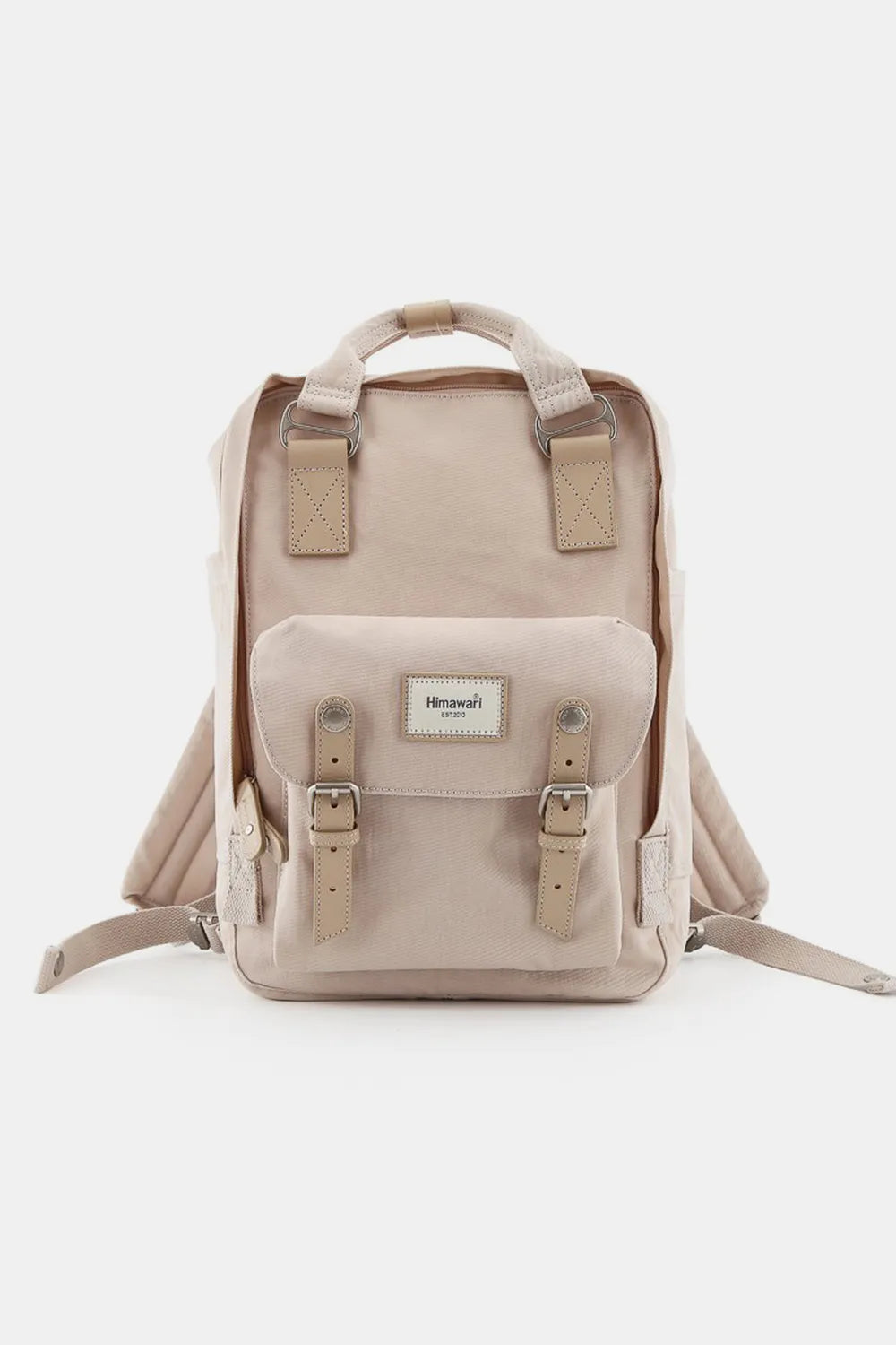 Himawari Contrast Waterproof Nylon Backpack Bag Beige One Size 740266e8-d9ee-4063-9f60-fb59241751ae-Max