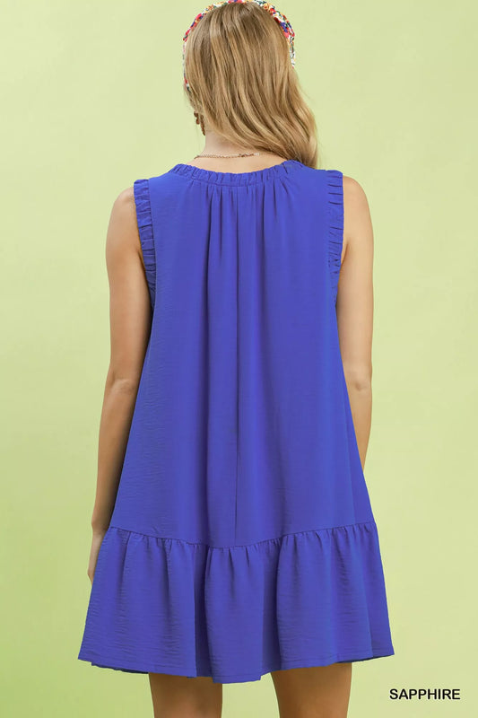 Sleeveless Ruffle Trim Drop Waist Mini Dress 74088f04-b5c6-484e-bad4-a92d076c79e4-Max-Origin
