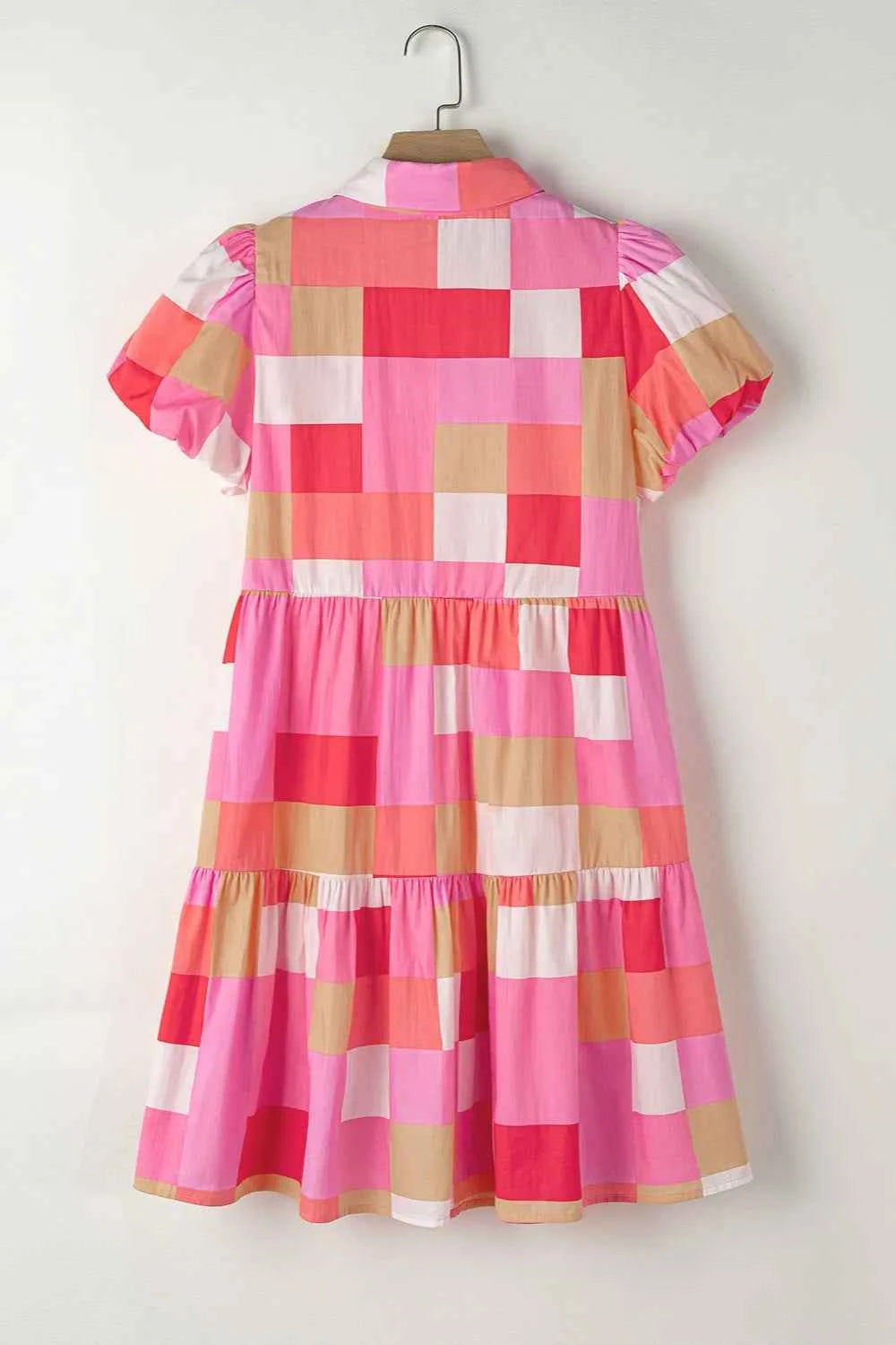 Color Block Button Up Short Sleeve Mini Dress 741915e4-3fd9-4913-b877-0fe69209ae3c-Max