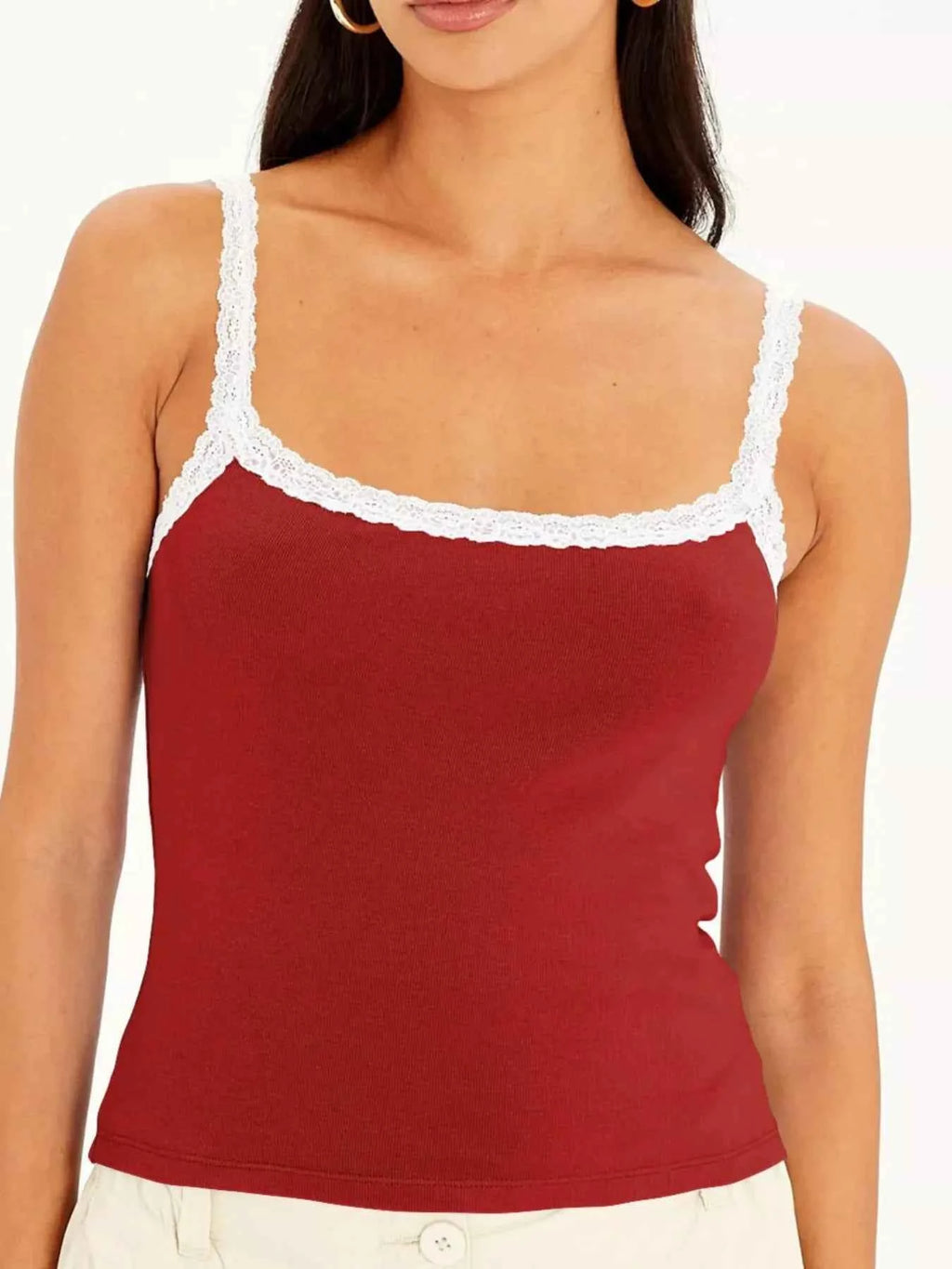 Lace Detail Contrast Trim Cami 74247fe0-c857-449a-80d7-43c020ab95e5-Max-Origin