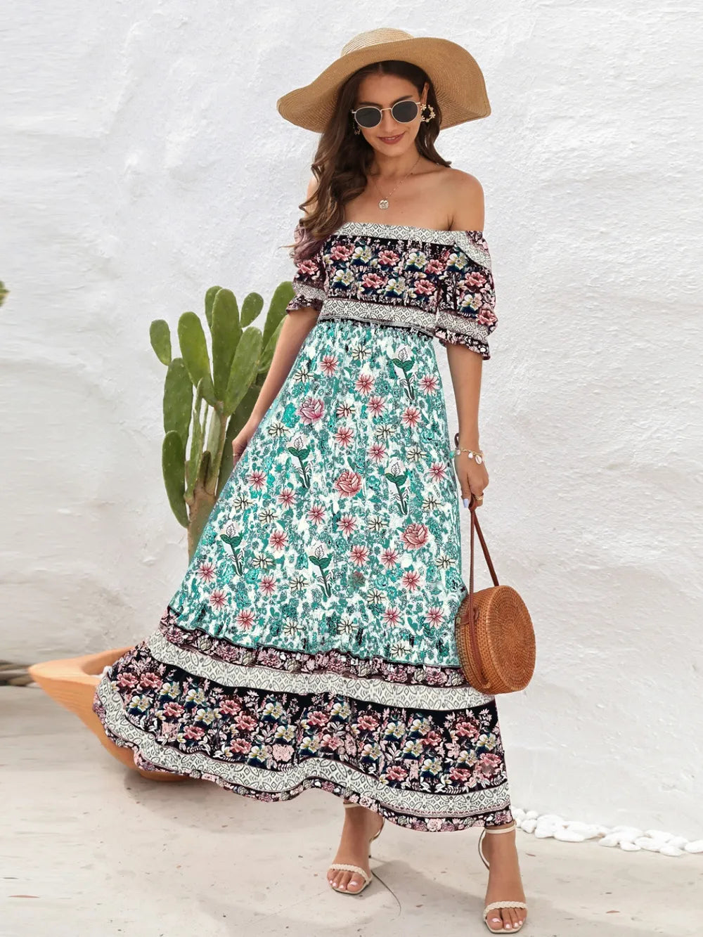 Floral Flounce Sleeve Midi Dress 742b32fe-b35e-4994-943c-992cf72289e3-Max