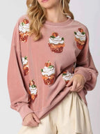 Christmas Cupcake Dropped Shoulder Sweatshirt 74372da6-5bfa-4ac0-9fe6-24402aed6414-Max-Origin