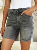 Judy Blue Full Size High Waist Washed Denim Shorts GREY 7446e849-665f-47b6-b8f1-76bfc2e5934b-Max