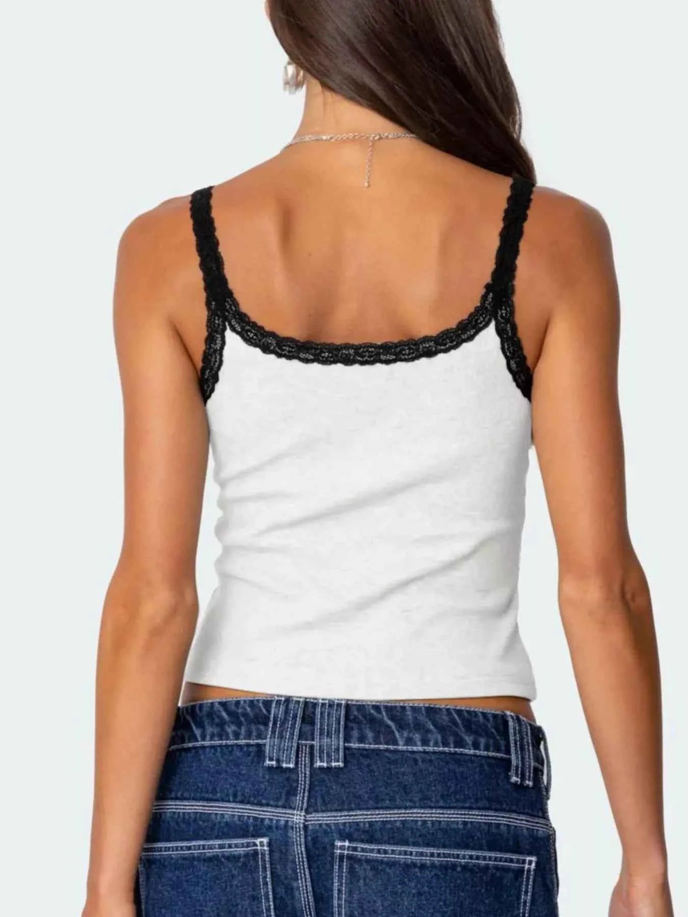 Lace Detail Contrast Trim Cami 745f09a3-7fd0-4e1e-ad29-519adb711f24-Max-Origin