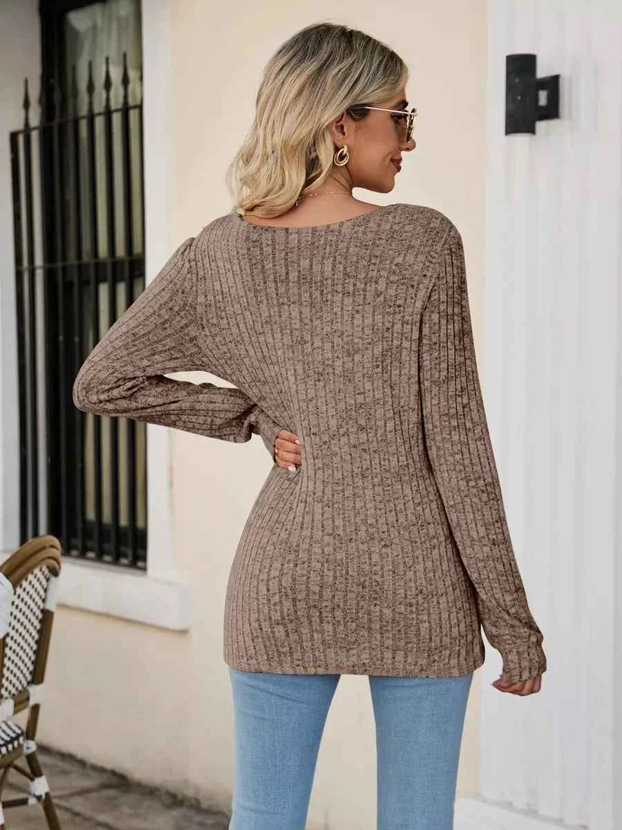 Ribbed Square Neck Long Sleeve T-Shirt 745f2a52-045f-4fac-a0a1-7a2f9f21d60b-Max-Origin