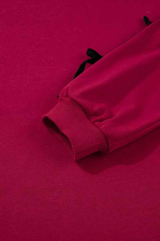 Valentine Bow Tie Long Sleeve Sweatshirt Dress 7469660f-10ac-47e0-a7a6-fbf28c27a1a7