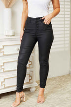 Kancan Full Size High Rise Black Coated Ankle Skinny Jeans 746a4a7154ee4f13a1c458e036c88cb6-Max