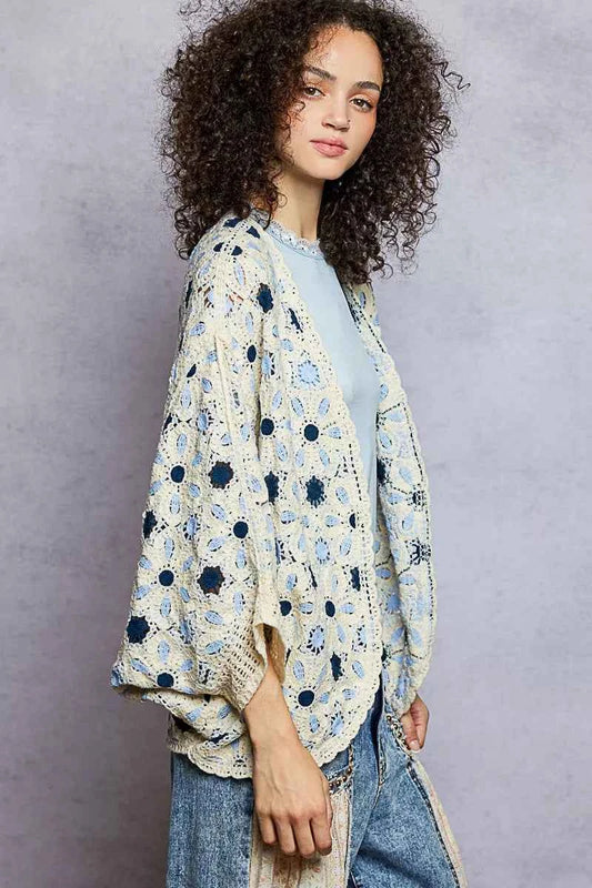 Open Front Floral Pattern Crochet Cardigan 7488fe2e-b20e-4da8-9c05-d27cf2f8e288-Max-Origin