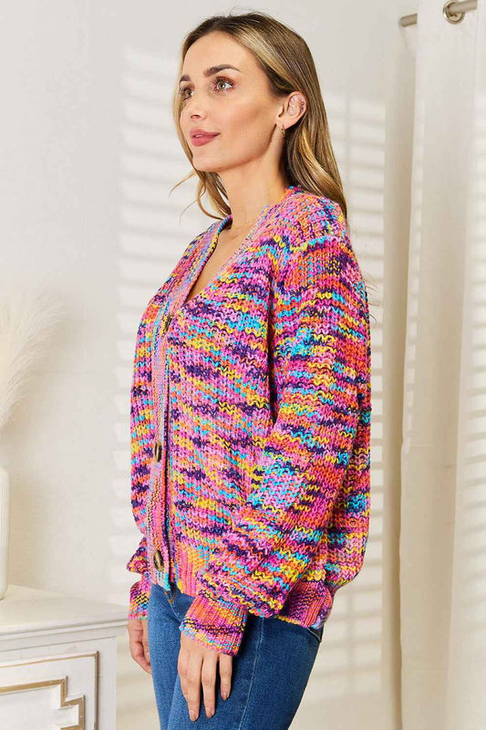 Angel Wings Woven Right V-Neck Long Sleeve Cardigan 748c6d914bec4814955d9dec5577bcb6-Max