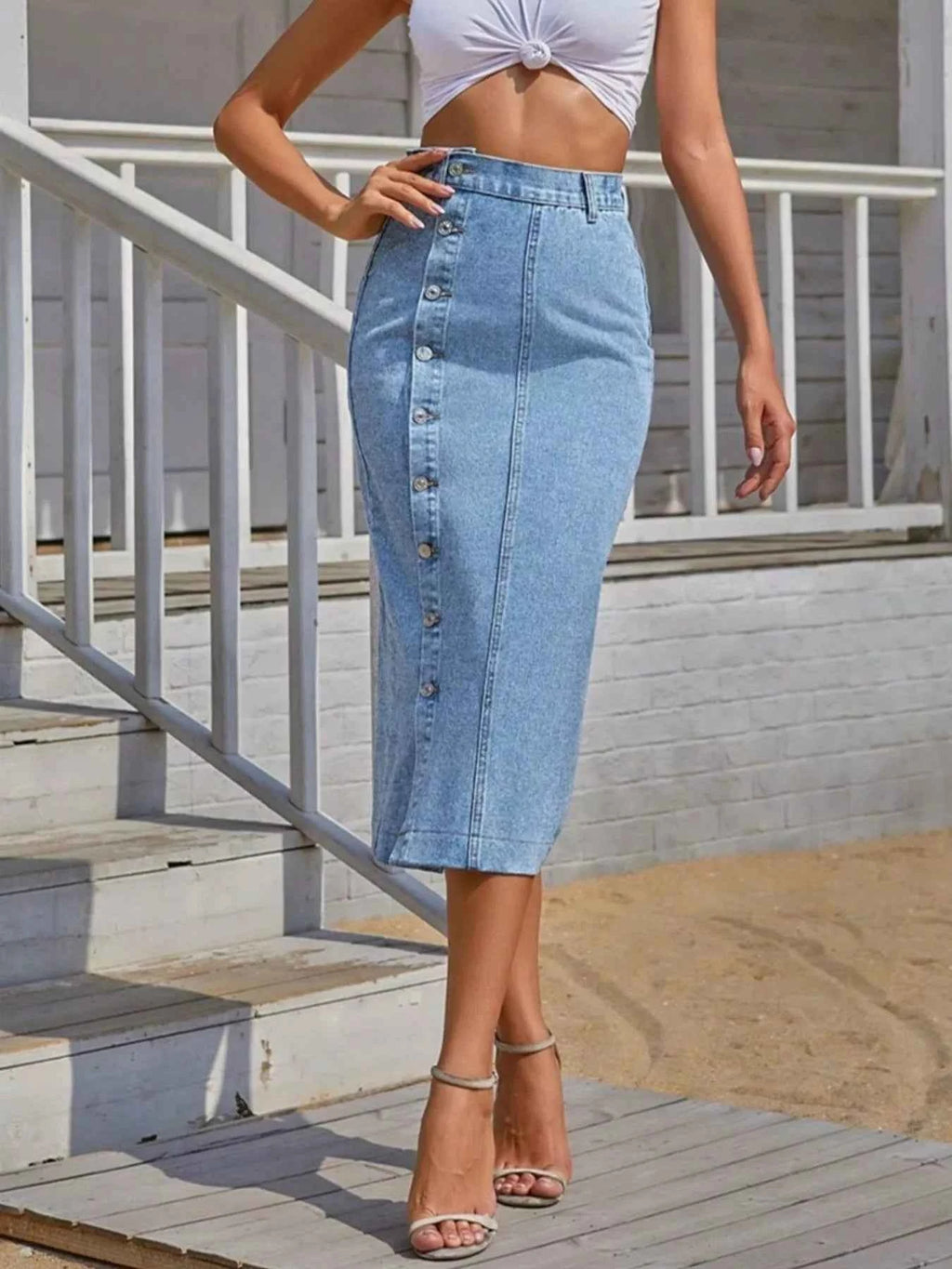 Button-Front Denim Skirt 74955327-154f-4f58-ab13-124a9601645c-Max-Origin