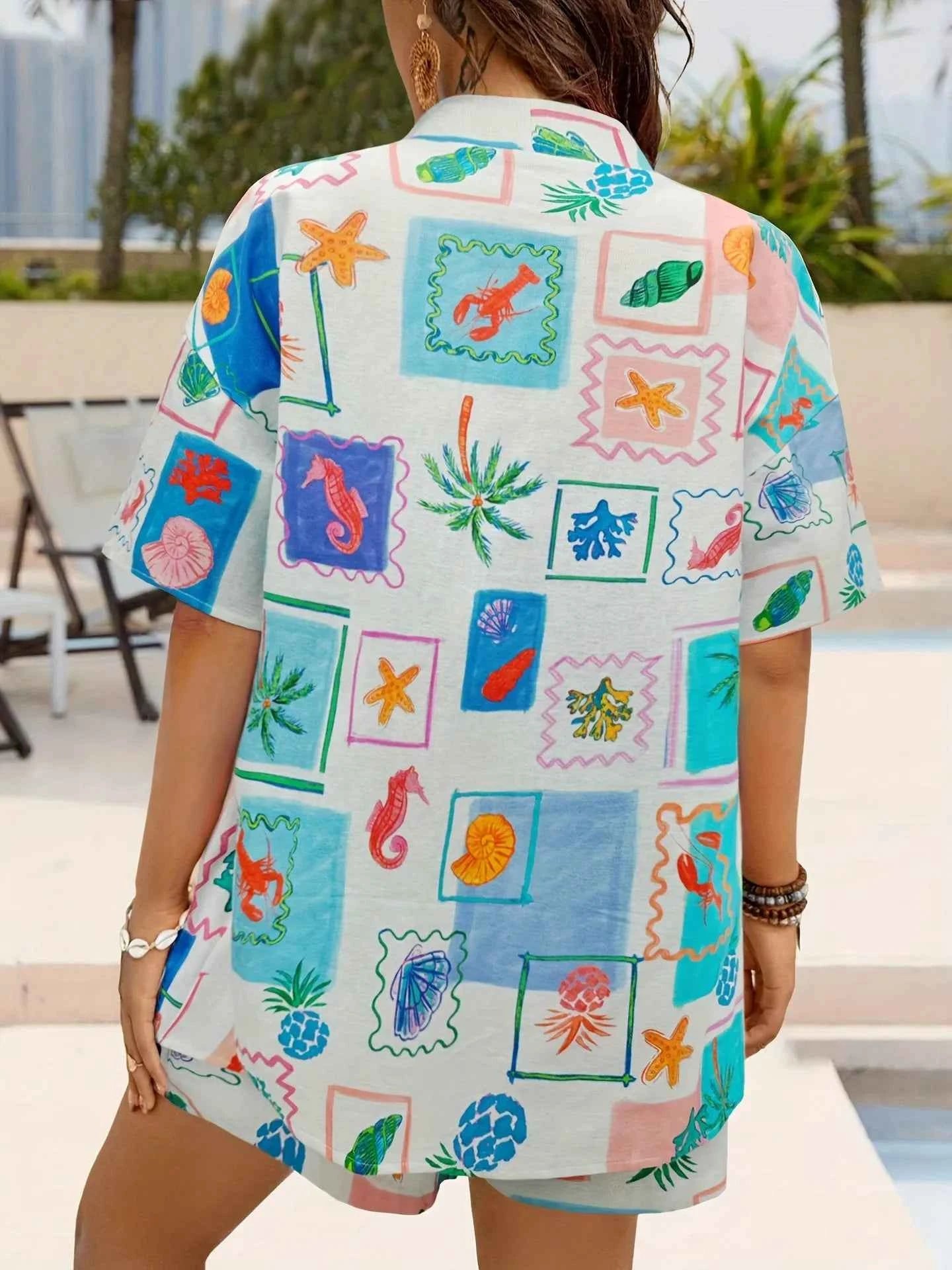 Printed Short Sleeve Shirt and Shorts Set 74a7c55e-164b-4867-b3c8-a3cb69895c65-Max-Origin