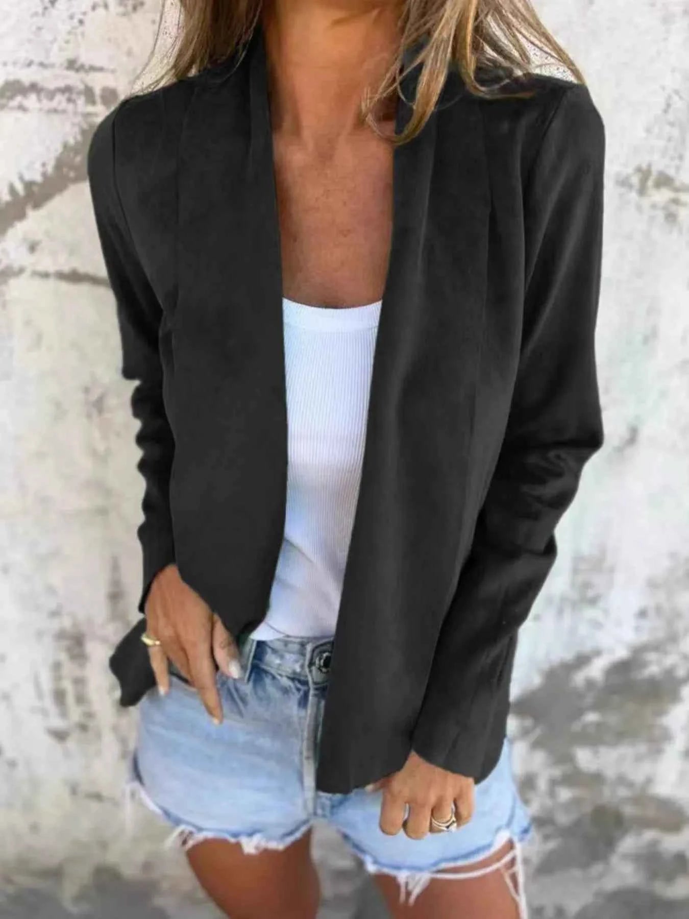 Full Size Open Front Casual Cardigan Plus Size Black 74b3ec1a-ef3d-44dd-9be3-37fcc0032675-Max-Origin