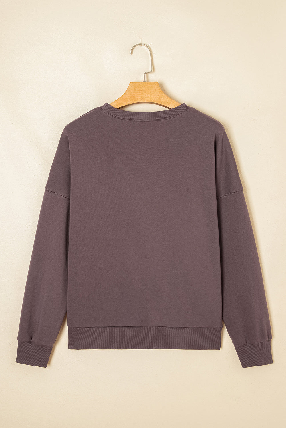 Dark Khaki Terry Bow Pattern Drop Shoulder Sweatshirt 74be1d9c1156b9ed