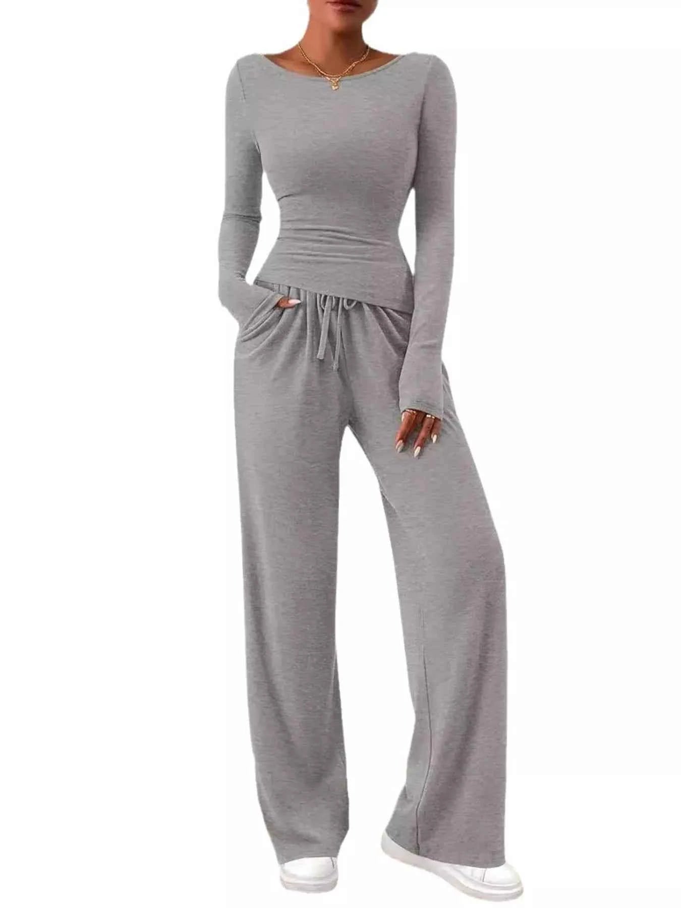 Long Sleeve Top and Wide Leg Pants Set 74ccdff410b845b0a243c4d953ce0ad6-Max-Origin