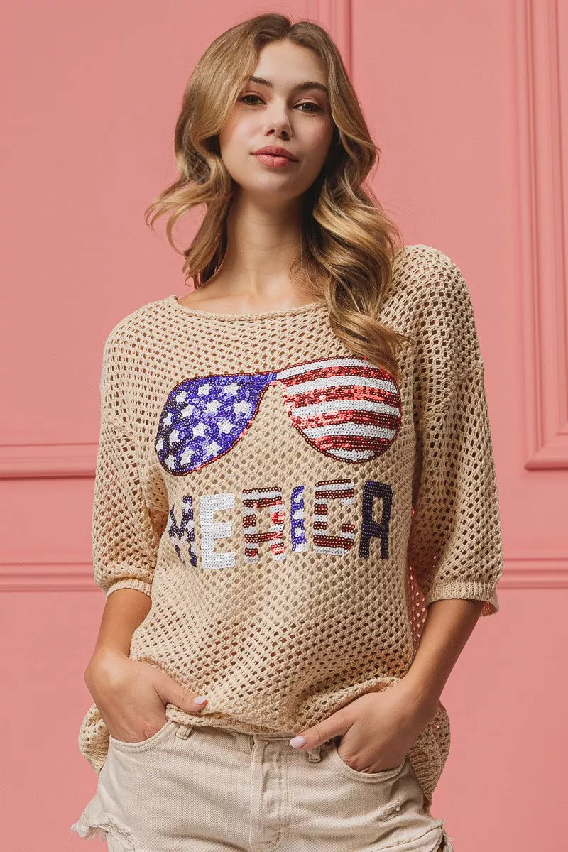 BiBi Sequin American Flag Sunglasses Knit Cover Up OATMEAL 74d26793-d1c5-4ab6-b7ed-977cfd0e957b-Max-Origin
