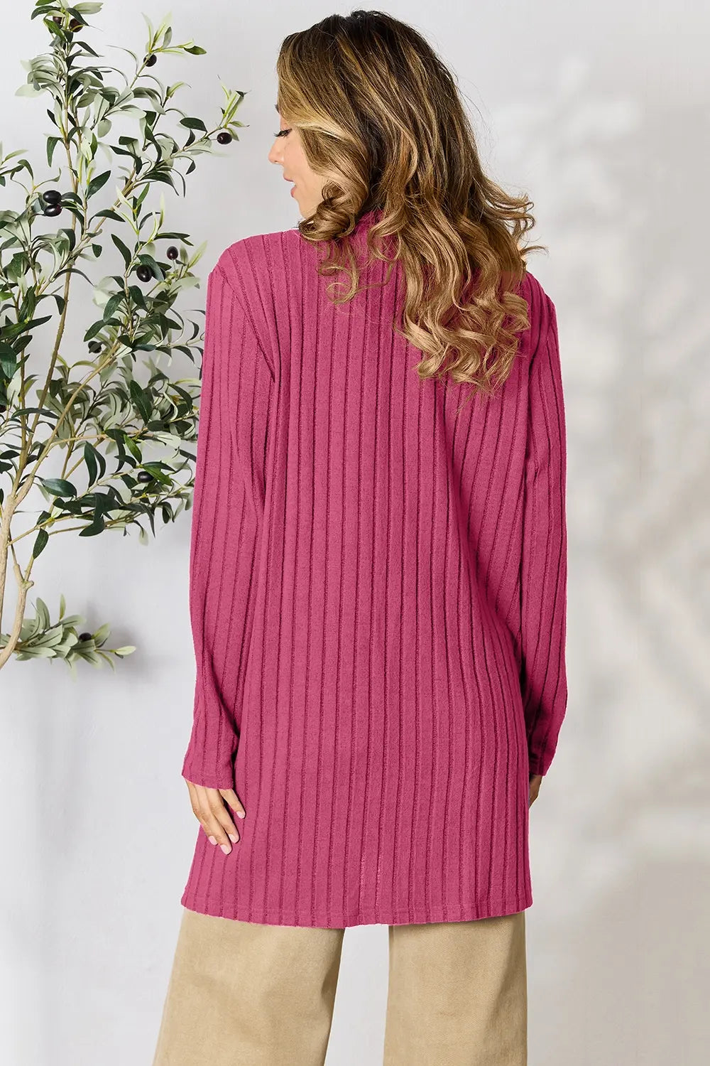 Basic Bae Full Size Ribbed Open Front Cardigan with Pockets 74d355231a534011b862b1c6d806a5d7-Max